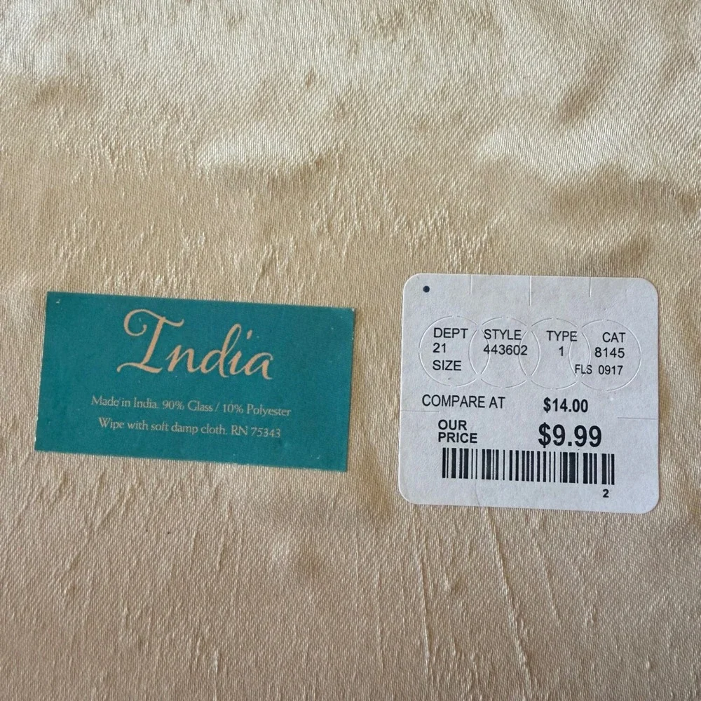 India Beaded Placemats Set of 6 Gold White New Pumpkin Harvest Fall Cottagecore